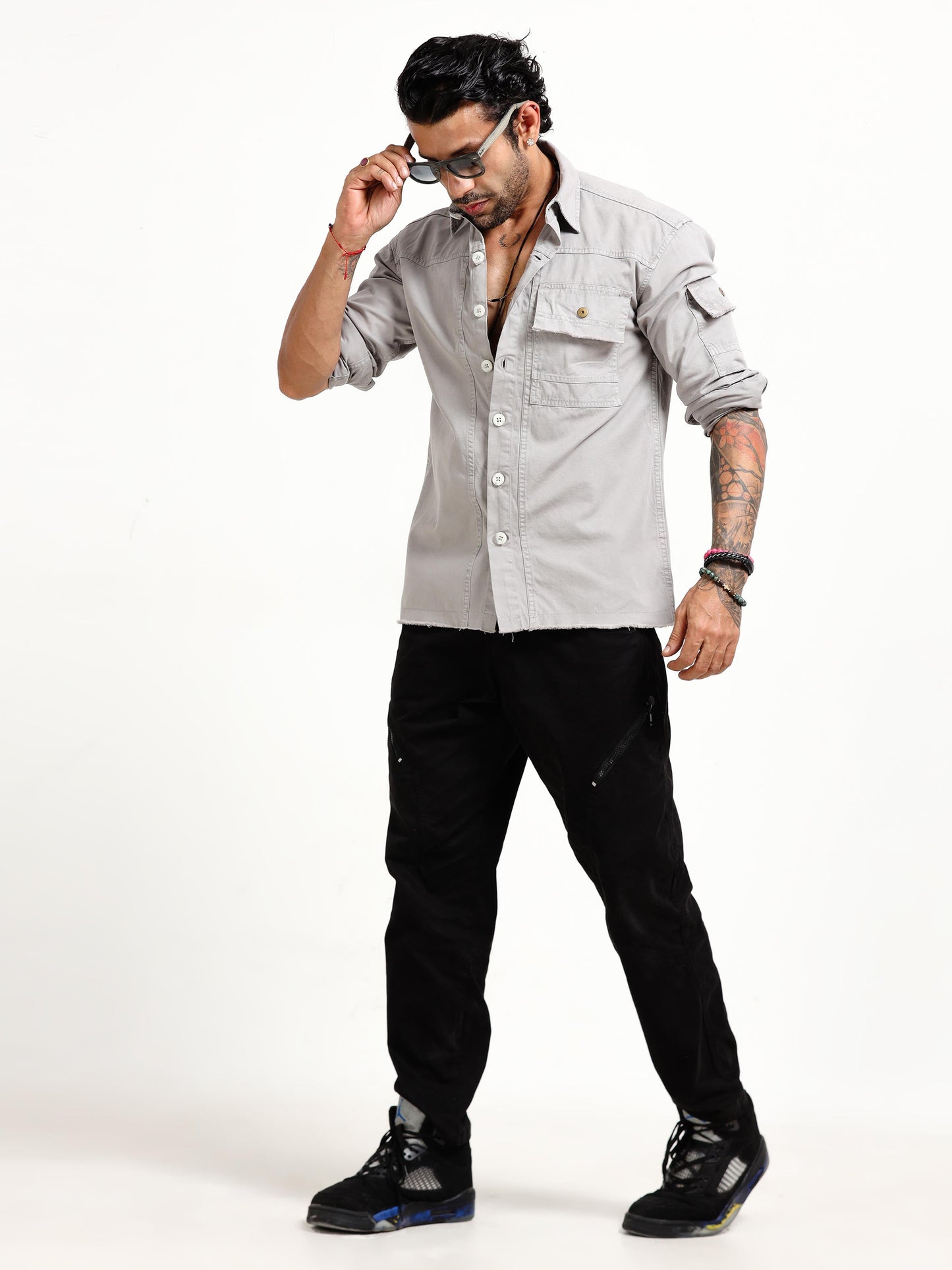 Shacket In Light Grey