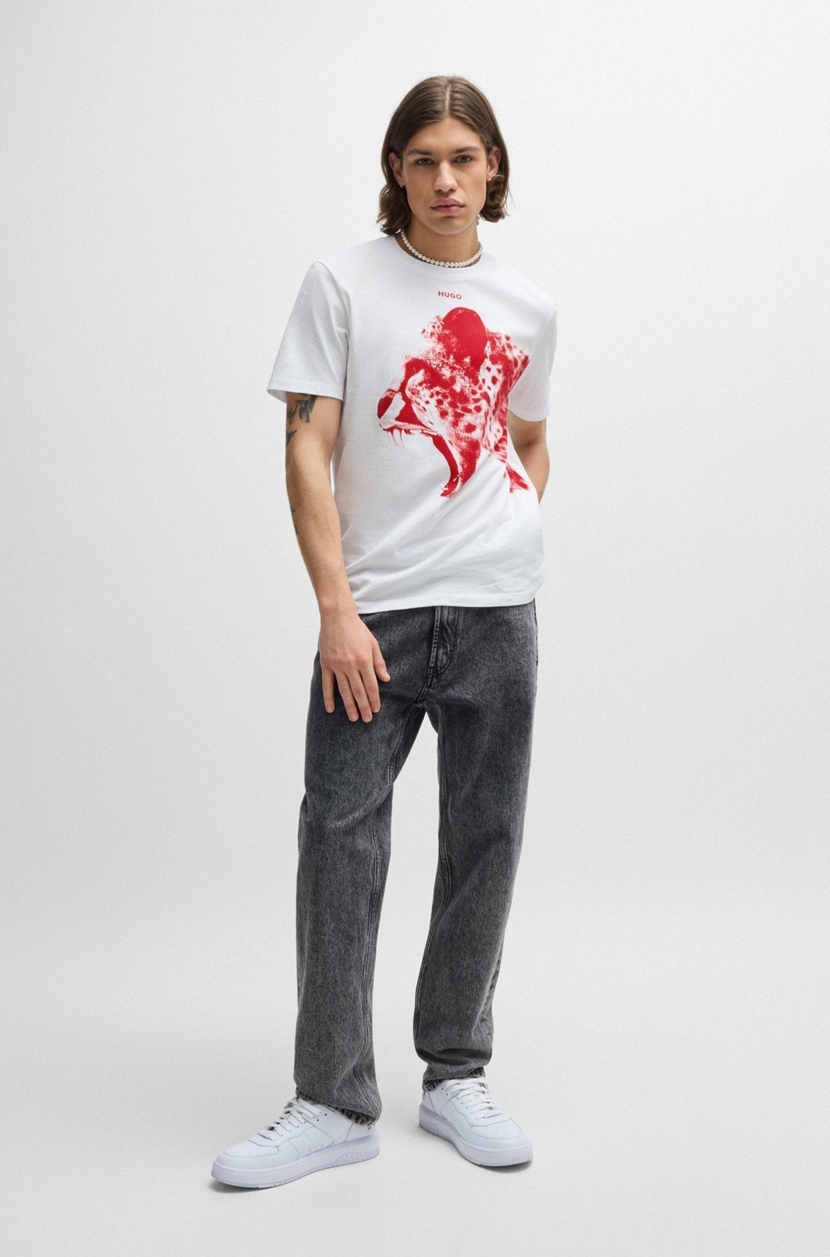 Red Violet Crew Neck Solid T-Shirt