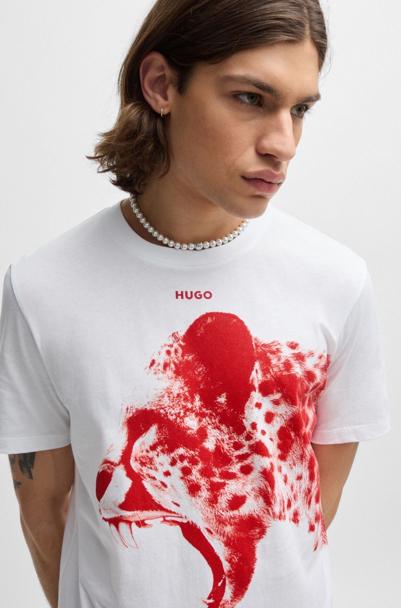Red Violet Crew Neck Solid T-Shirt